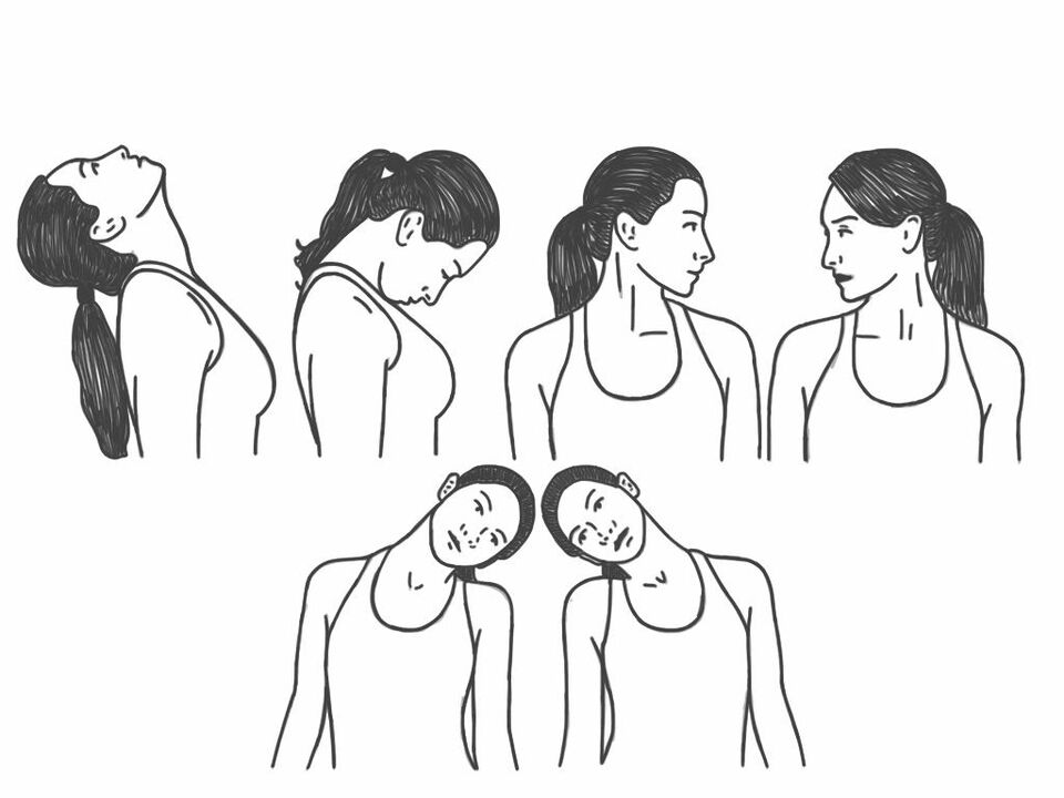 Realizar un conxunto de inclinacións da cabeza evitará a osteocondrose cervical